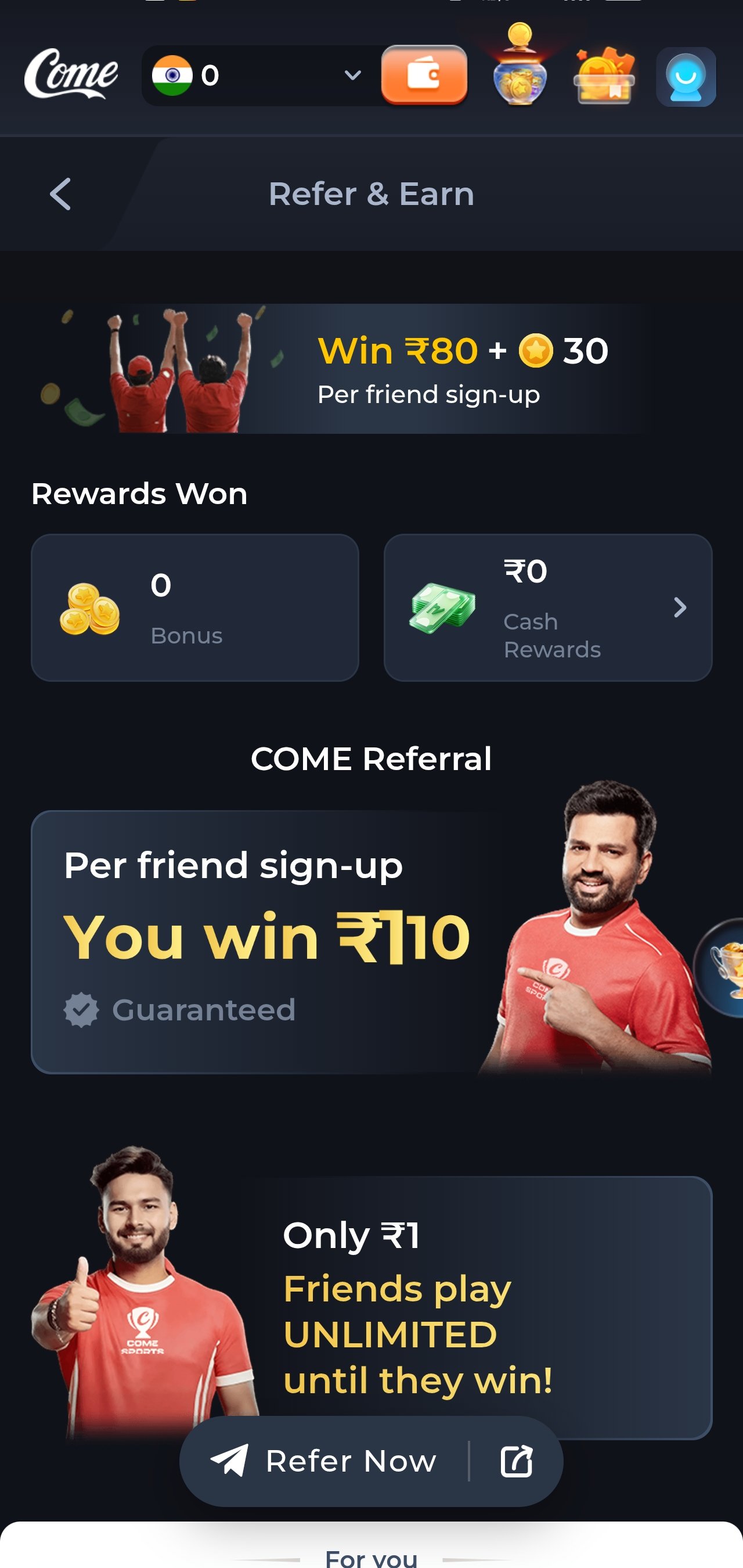 comegame app live casino screenshot